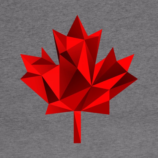 Low Poly Maple Leaf - Canada Flag by downformytown